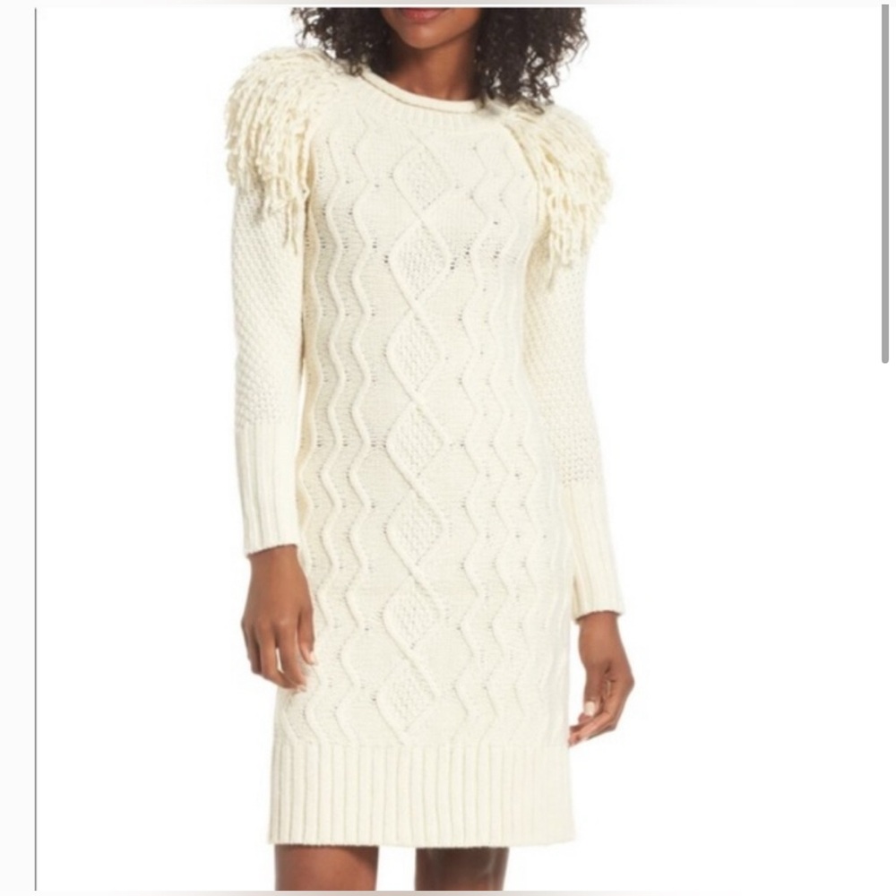 Eliza J Cable Knit Sweater dress Medium